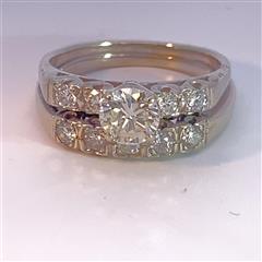 Lady's Diamond Wedding Band 10 Diamonds 1.40 Carat T.W. 14K White Gold 4.7g